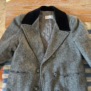Kids sz 7 double-breasted houndstooth coat
